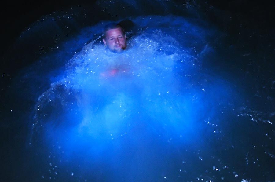 Luminous Lagoon glowing bioluminescent water at night in Falmouth, Trelawny, Jamaica